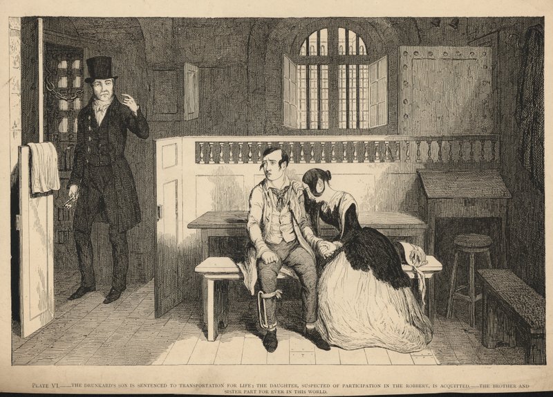 Fuldemandssønnen idømmes livsvarig fængselsstraf af George Cruikshank