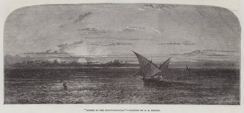 Solnedgang i Middelhavet af George Edwards Hering
