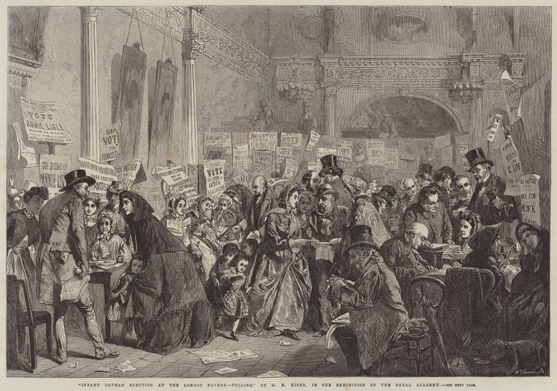 Valg af børnehjemsbørn på London Tavern, Afstemning af George Elgar Hicks