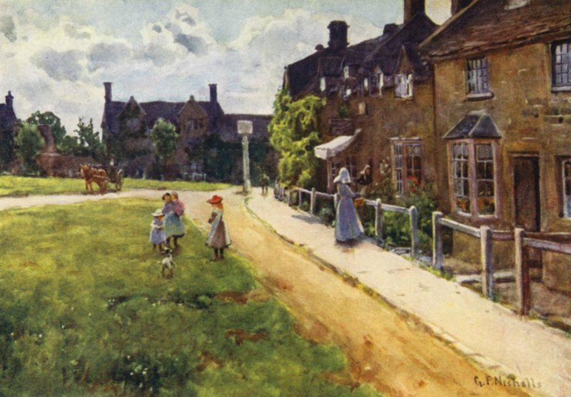 The Village Green, Broadway af George Franck Nicholls