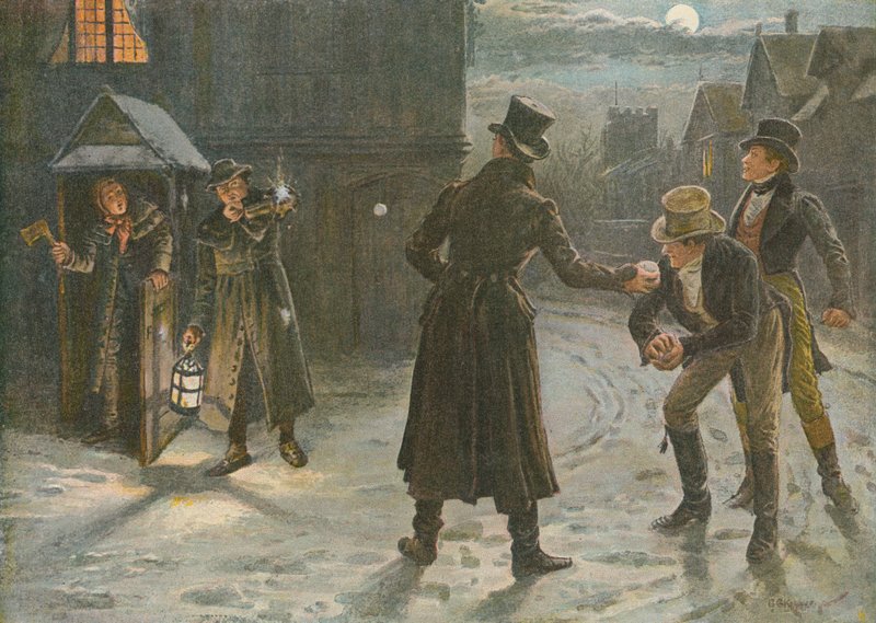 Snowballing the Watchmen: A Christmas Frolic in the Tom and Jerry Times af George Goodwin Kilburne