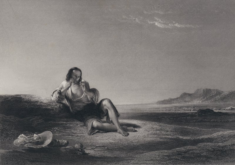 Illustration til Auld Lang Syne af Robert Burns (gravering) af George Harvey