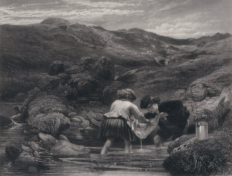 Illustration til Auld Lang Syne af Robert Burns (gravering) af George Harvey