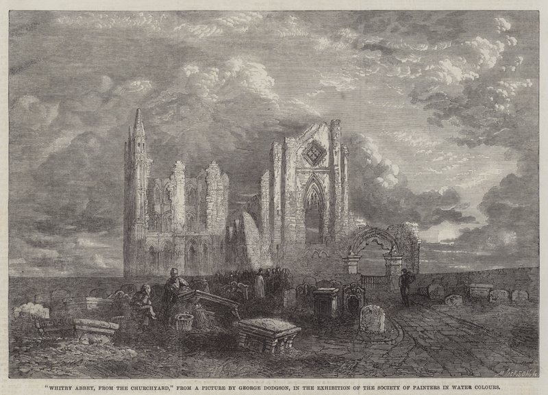 Whitby Abbey, fra kirkegården, i udstillingen af Society of Painters in Water Colors af George Haydock Dodgson