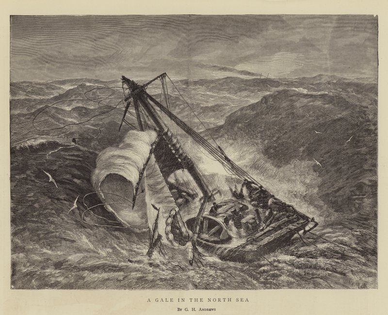 En kuling i Nordsøen af George Henry Andrews