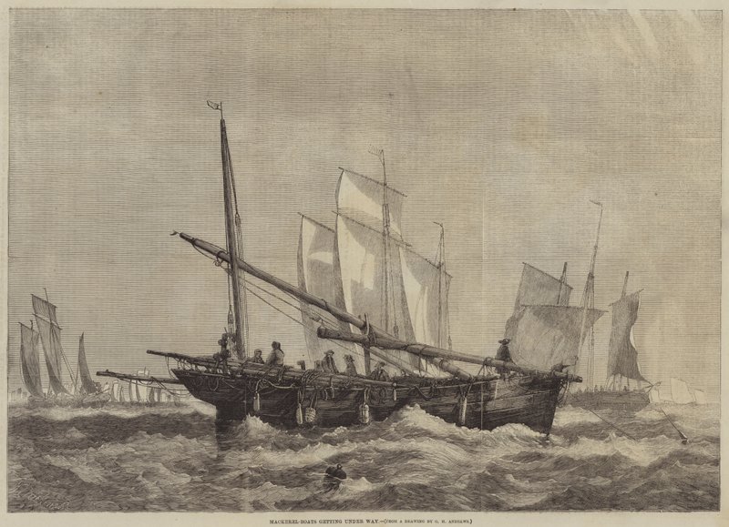 Makrel-både er på vej af George Henry Andrews