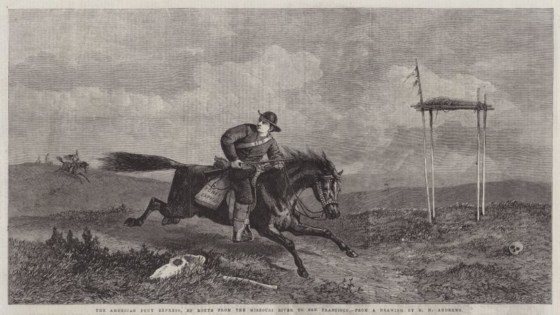 American Pony Express, på vej fra Missouri-floden til San Francisco af George Henry Andrews
