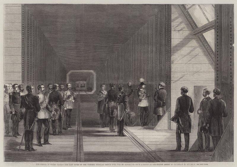 Prinsen af Wales lukker den sidste nitte af Victoria Tubular Bridge over St Lawrence af George Henry Andrews