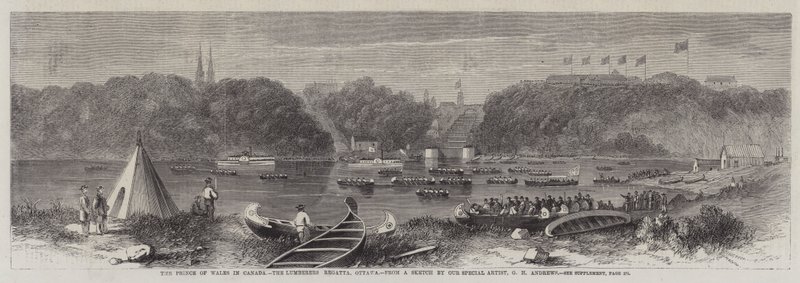 Prinsen af Wales i Canada, Lumberers Regatta, Ottawa af George Henry Andrews