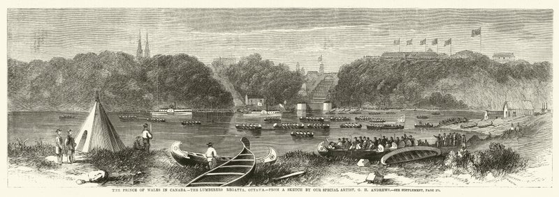Prinsen af Wales i Canada, Lumberers Regatta, Ottawa af George Henry Andrews
