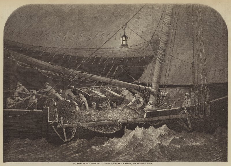 Trawling i Nordsøen om natten af George Henry Andrews