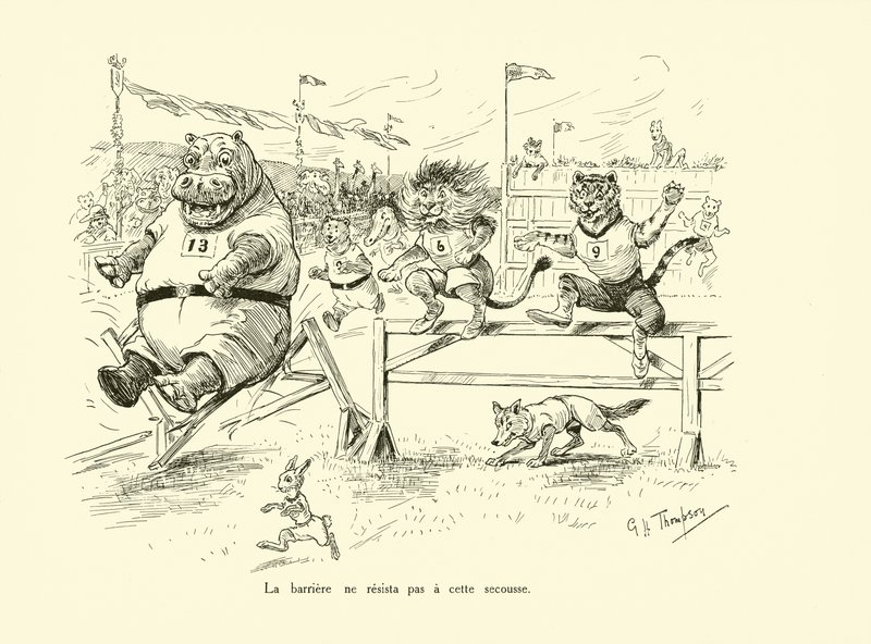 Barrieren kunne ikke modstå stødet (litho) af George Henry Thompson