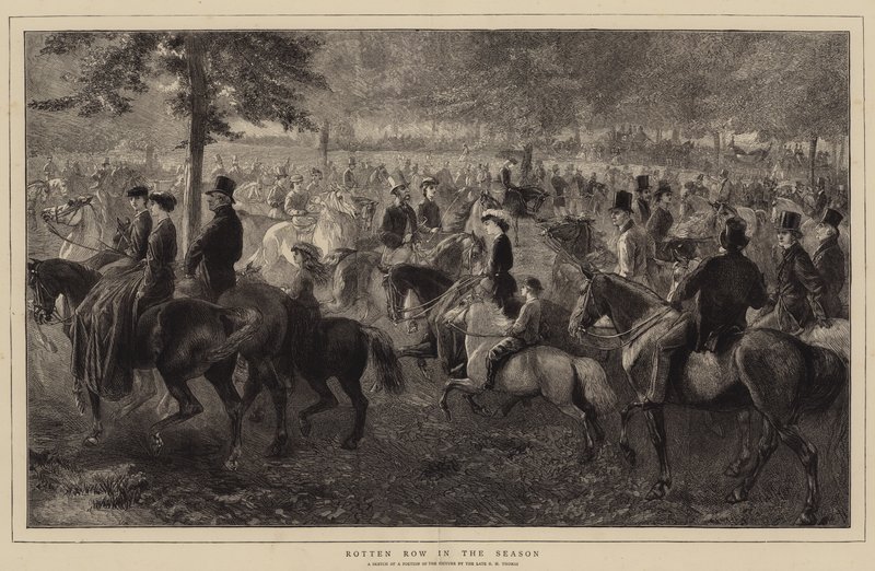 Rotten Row in the Season (gravering) af George Housman (after) Thomas