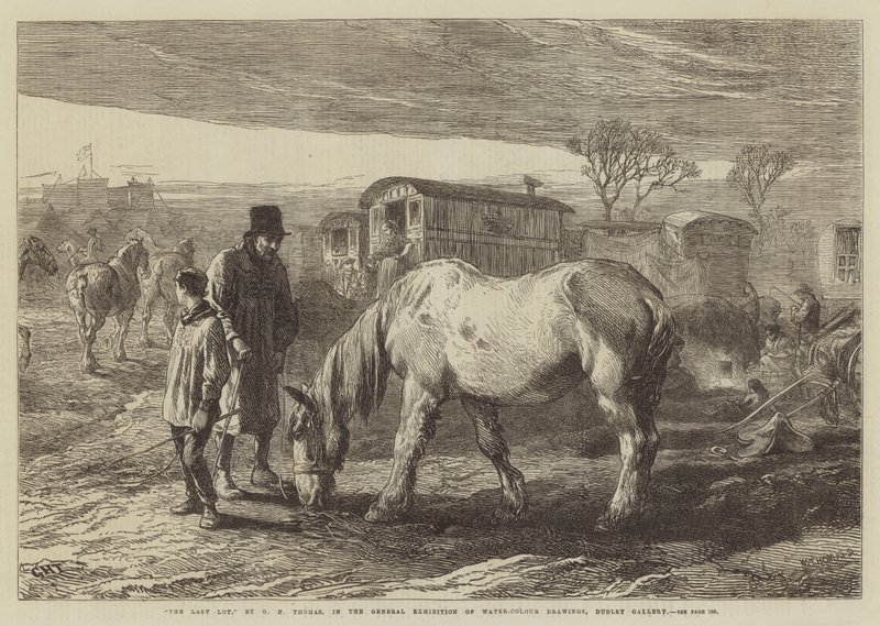 The Last Lot, i General Exhibition of Water-Colour Drawings, Dudley Gallery af George Housman Thomas