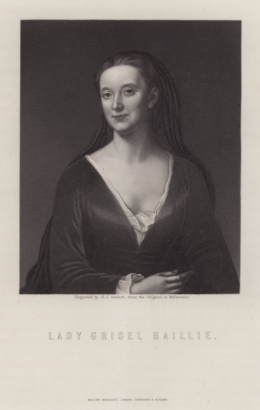 Lady Grizel Baillie, skotsk sangskriver (gravering) af George J. Stodart