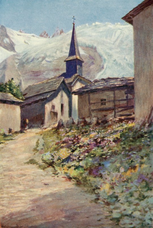 The Village of Tour (farve litho) af George Jackson Flemwell