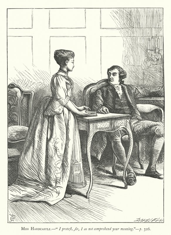 Illustration til She Stoops To Conquer (gravering) af George John Pinwell