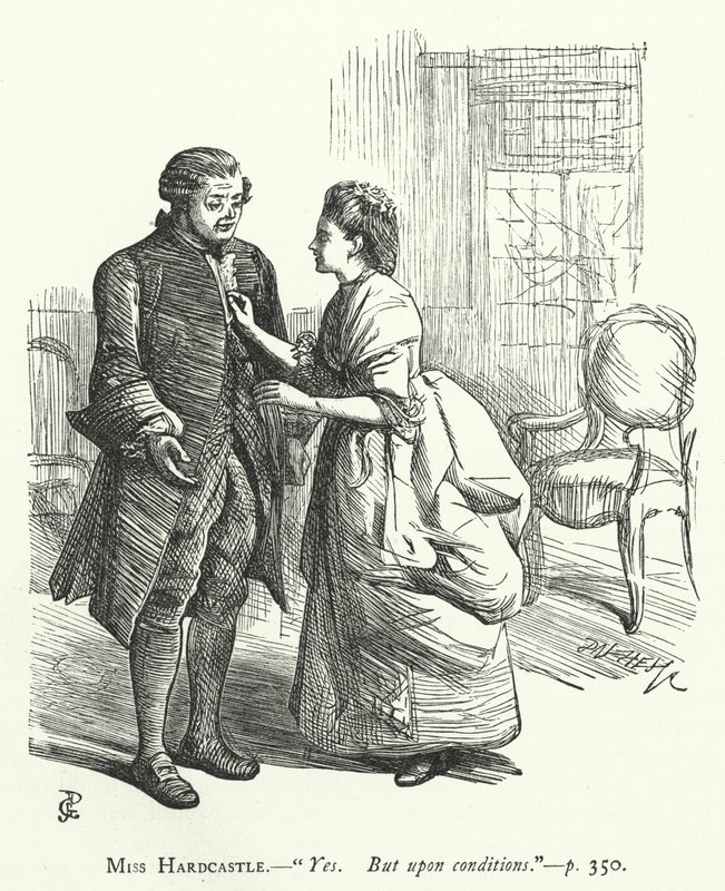 Illustration til She Stoops To Conquer (gravering) af George John Pinwell