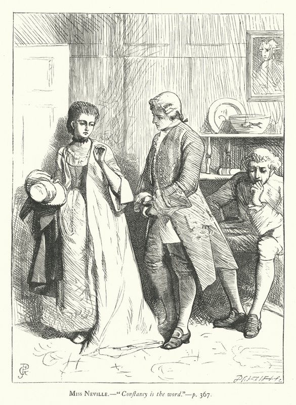 Illustration til She Stoops To Conquer (gravering) af George John Pinwell