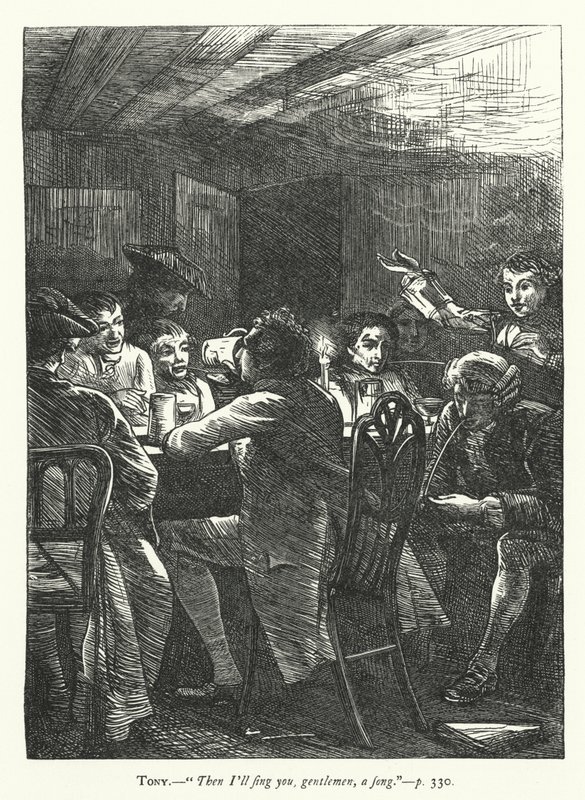 Illustration til She Stoops To Conquer (gravering) af George John Pinwell