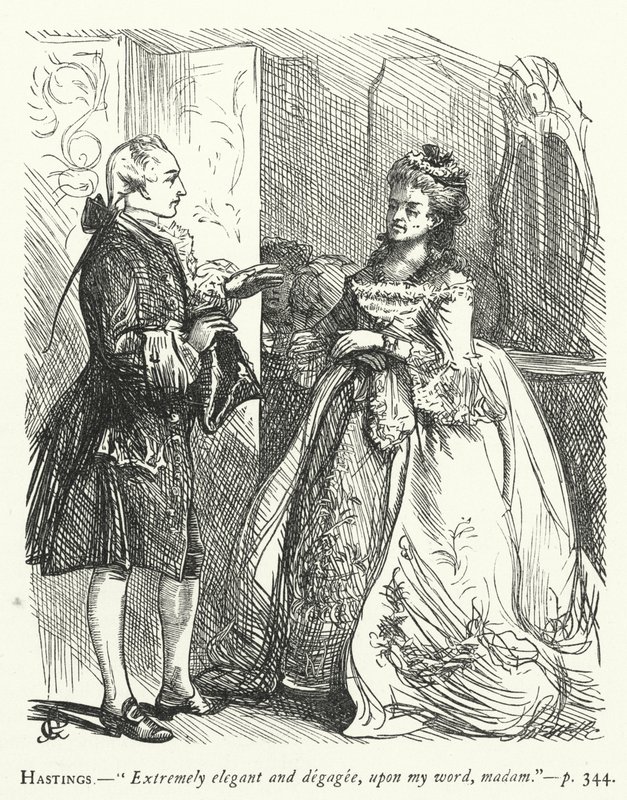 Illustration til She Stoops To Conquer (gravering) af George John Pinwell