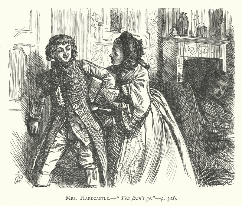 Illustration til She Stoops To Conquer (gravering) af George John Pinwell