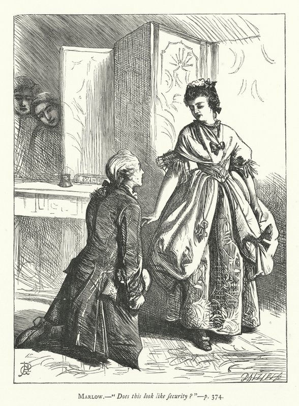 Illustration til She Stoops To Conquer (gravering) af George John Pinwell