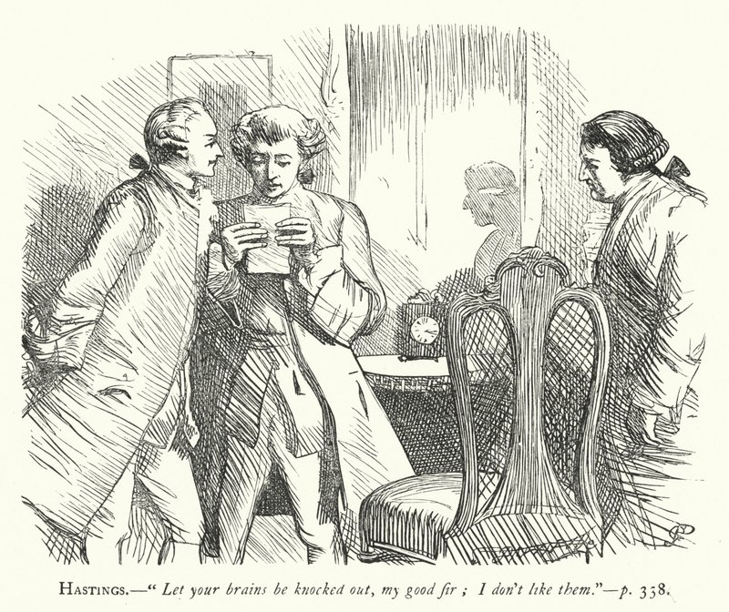 Illustration til She Stoops To Conquer (gravering) af George John Pinwell