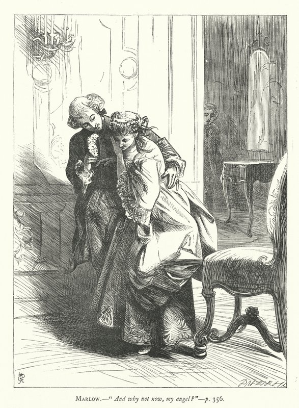 Illustration til She Stoops To Conquer (gravering) af George John Pinwell