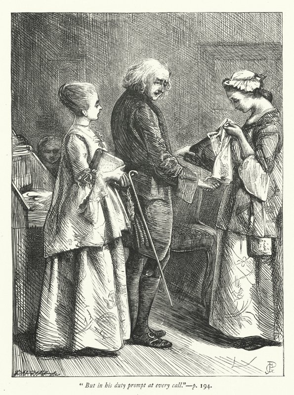 Illustration til Den øde landsby (gravering) af George John Pinwell