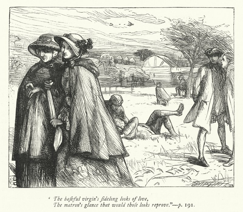 Illustration til Den øde landsby (gravering) af George John Pinwell
