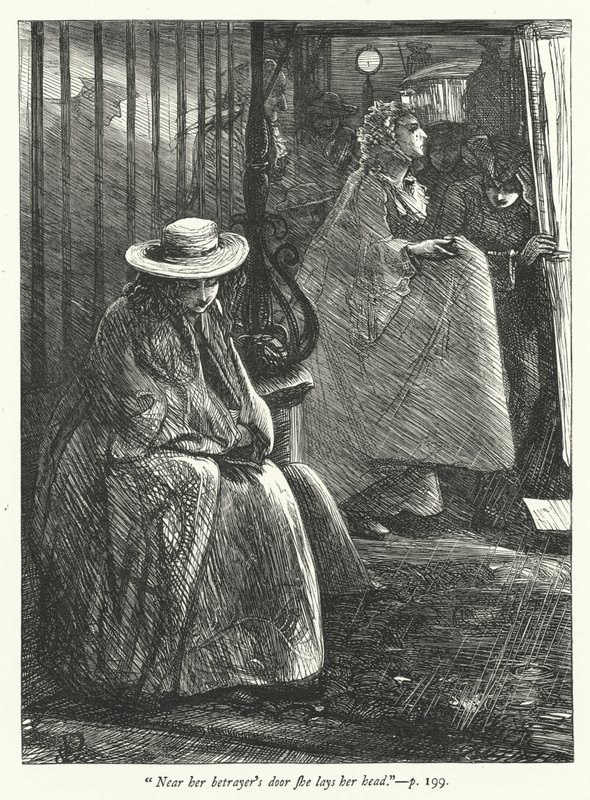 Illustration til Den øde landsby (gravering) af George John Pinwell