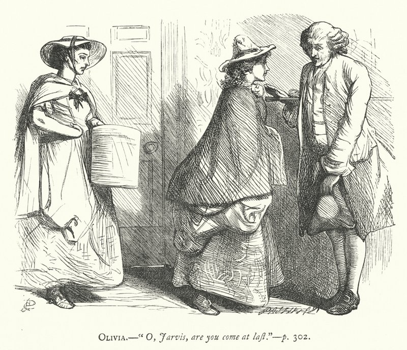 Illustration til Den godmodige mand (gravering) af George John Pinwell
