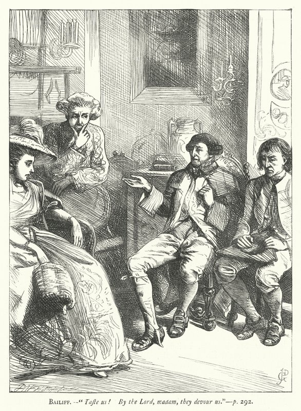 Illustration til Den godmodige mand (gravering) af George John Pinwell