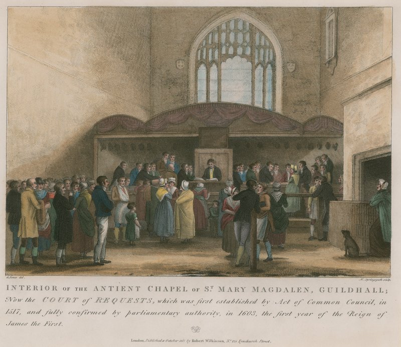 Interiør af det gamle kapel St Mary Magdalene, Guildhall af George Jones