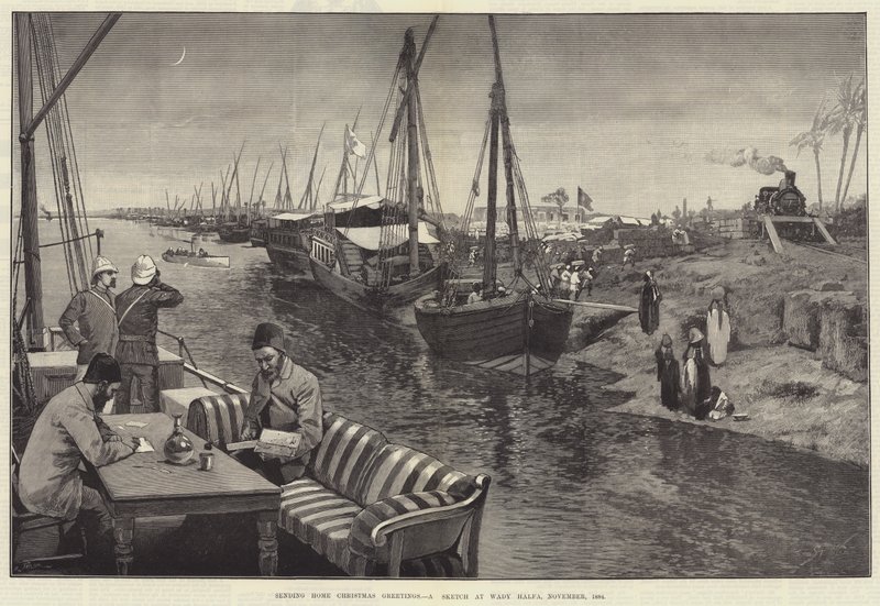 Sender hjem julehilsner, en skitse ved Wady Halfa, november 1884 af George L. Seymour