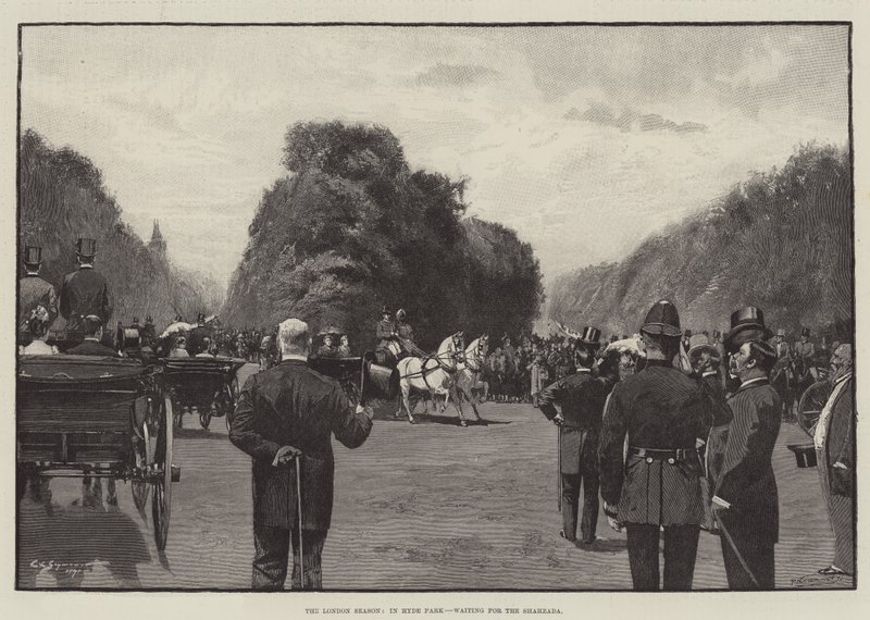 London-sæsonen, i Hyde Park, venter på Shahzada af George L. Seymour