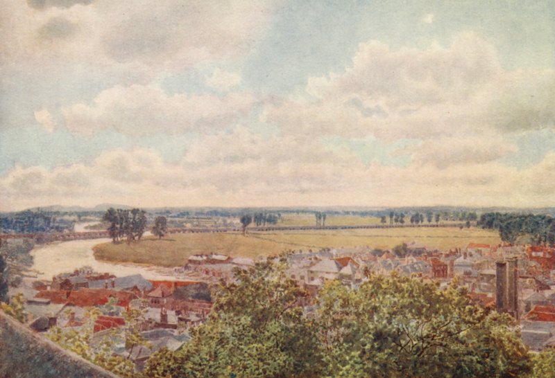 Udsigt mod vest fra den nordlige terrasse (farvelitografi) af George Moore Henton