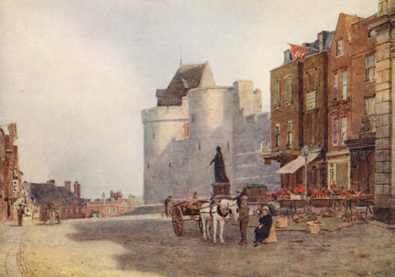 Windsor Market, tidlig morgen (farvelitografi) af George Moore Henton