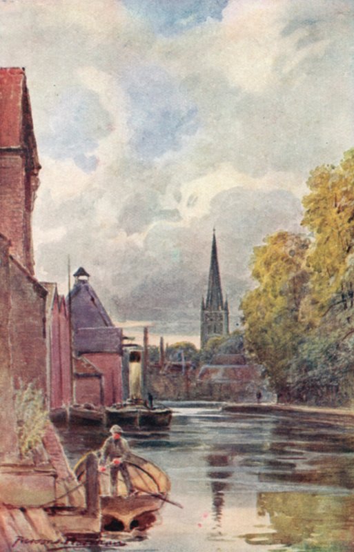 Katedralen fra King Street Ferry (farve litho) af George Parsons Norman