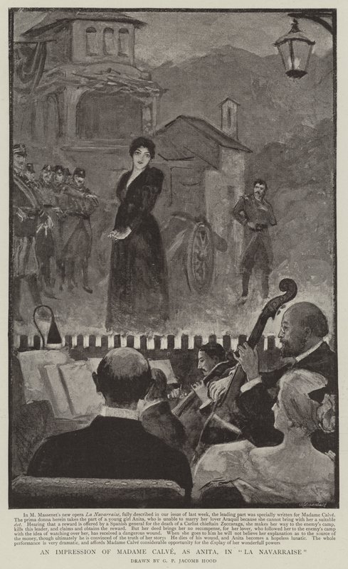 Et indtryk af Madame Calve, som Anita, i La Navarraise af George Percy Jacomb Hood