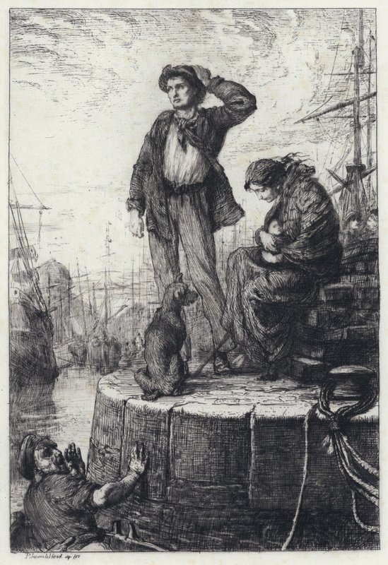 Emigranter i Liverpool (ætsning) af George Percy Jacomb Hood