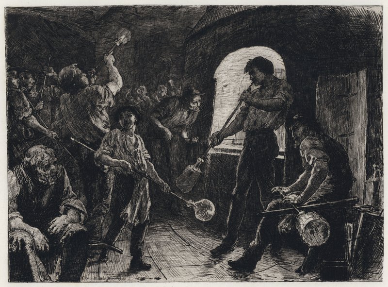 Glasblæsning (ætsning) af George Percy Jacomb Hood