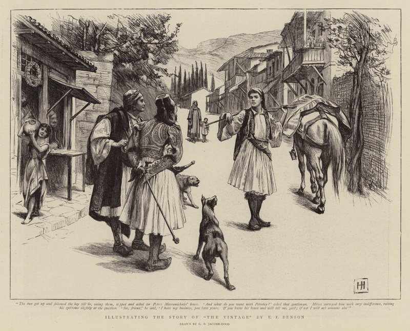 Illustrerer historien om The Vintage af E F Benson af George Percy Jacomb Hood