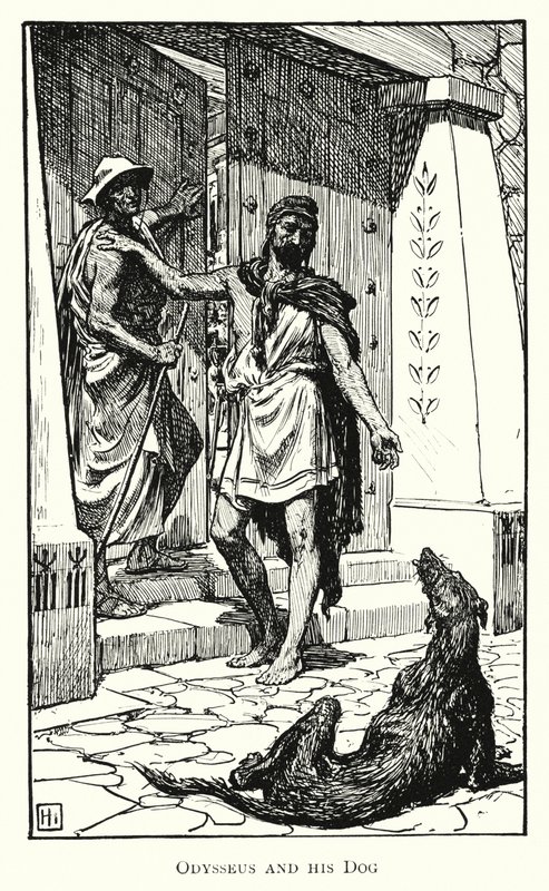 Odyssey: Odysseus og hans hund (gravering) af George Percy Jacomb Hood