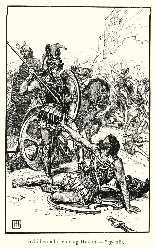 Iliaden: Achilleus og den døende Hektor (gravering) af George Percy Jacomb Hood