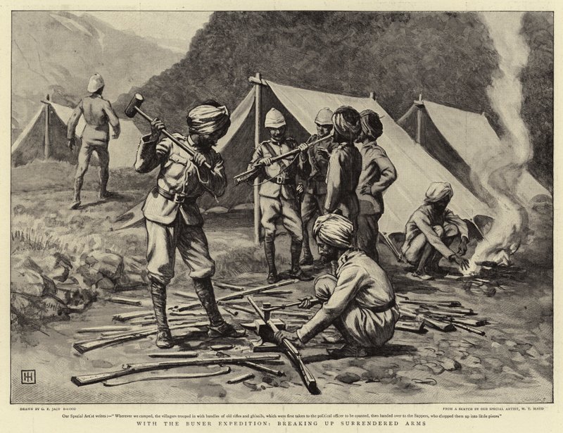 Med Buner-ekspeditionen brækkede de overgivne våben op af George Percy Jacomb Hood