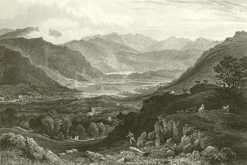 Rydal Water and Grassmere, fra Rydal Park, Westmorland af George Pickering