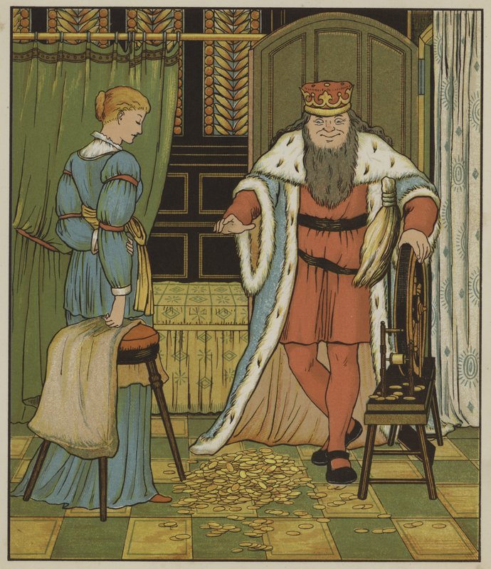 Illustration til Rumpelstiltskin af Brødrene Grimm af George R. Halkett