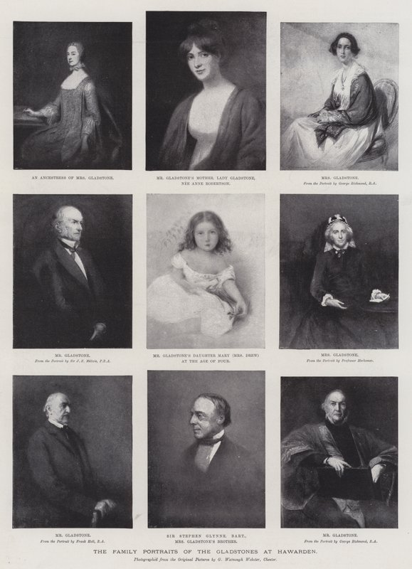 Familieportrætterne af Gladstones ved Hawarden af George Richmond